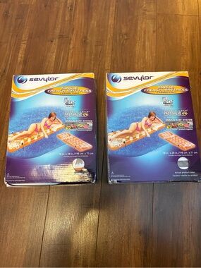 New Vintage Sevylor Single French Air Mattress Inflatable (2) Pool Lake swimming